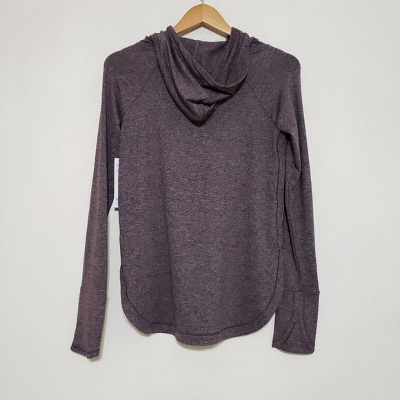New Athleta Uptempo Hoodie Sweatshirt Aubergine Heathered Purple XS NWT - Picture 14 of 14